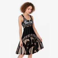 Kia Ora New Zealand Midi Dress Aotearoa Proud Maori Silver Fern - Polynesian Pride