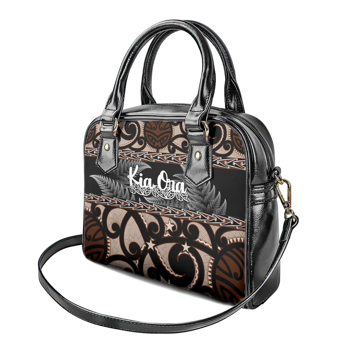 Kia Ora New Zealand Shoulder Handbag Aotearoa Proud Maori With Silver Fern LT14 - Polynesian Pride