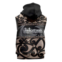 Kia Ora New Zealand Sleeveless Hoodie Aotearoa Proud Maori Silver Fern - Polynesian Pride