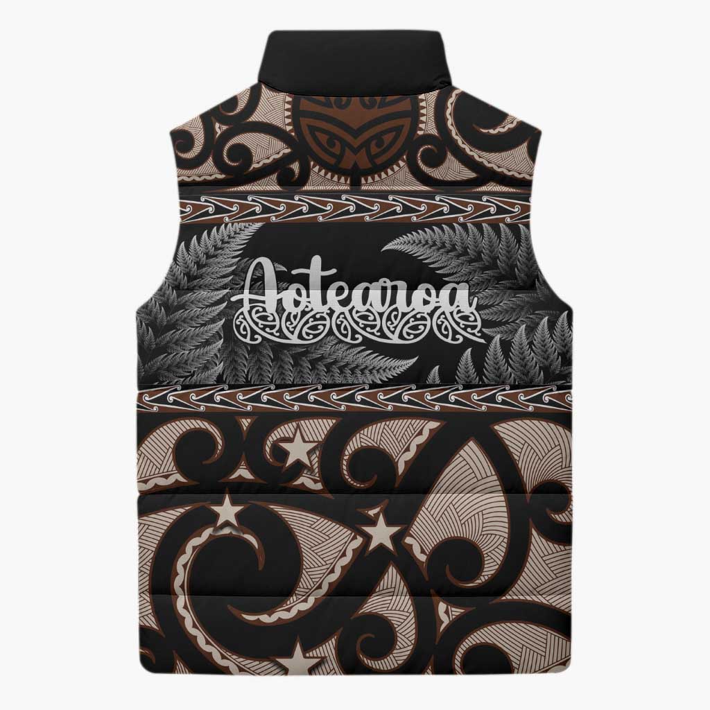 Kia Ora New Zealand Sleeveless Puffer Jacket Aotearoa Proud Maori Silver Fern - Polynesian Pride
