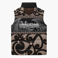 Kia Ora New Zealand Sleeveless Puffer Jacket Aotearoa Proud Maori Silver Fern - Polynesian Pride