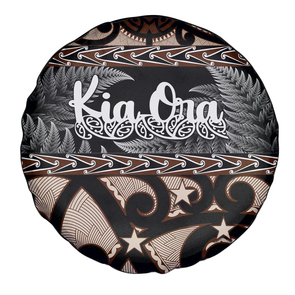 Kia Ora New Zealand Spare Tire Cover Aotearoa Proud Maori With Silver Fern LT14 - Polynesian Pride