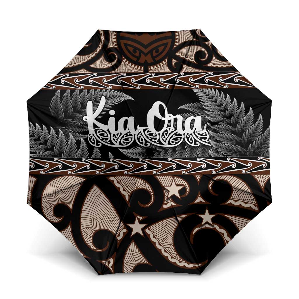 Kia Ora New Zealand Umbrella Aotearoa Proud Maori Silver Fern - Polynesian Pride
