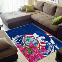Guam Martin Luther King Jr Day Area Rug I Have A Dream Guahan Seal With Bougainvillea LT14 - Polynesian Pride