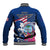 Guam Martin Luther King Jr Day Baseball Jacket I Have A Dream Guahan Seal With Bougainvillea LT14 - Polynesian Pride