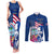 Guam Martin Luther King Jr Day Couples Matching Tank Maxi Dress and Long Sleeve Button Shirt I Have A Dream Guahan Seal With Bougainvillea LT14 Blue - Polynesian Pride