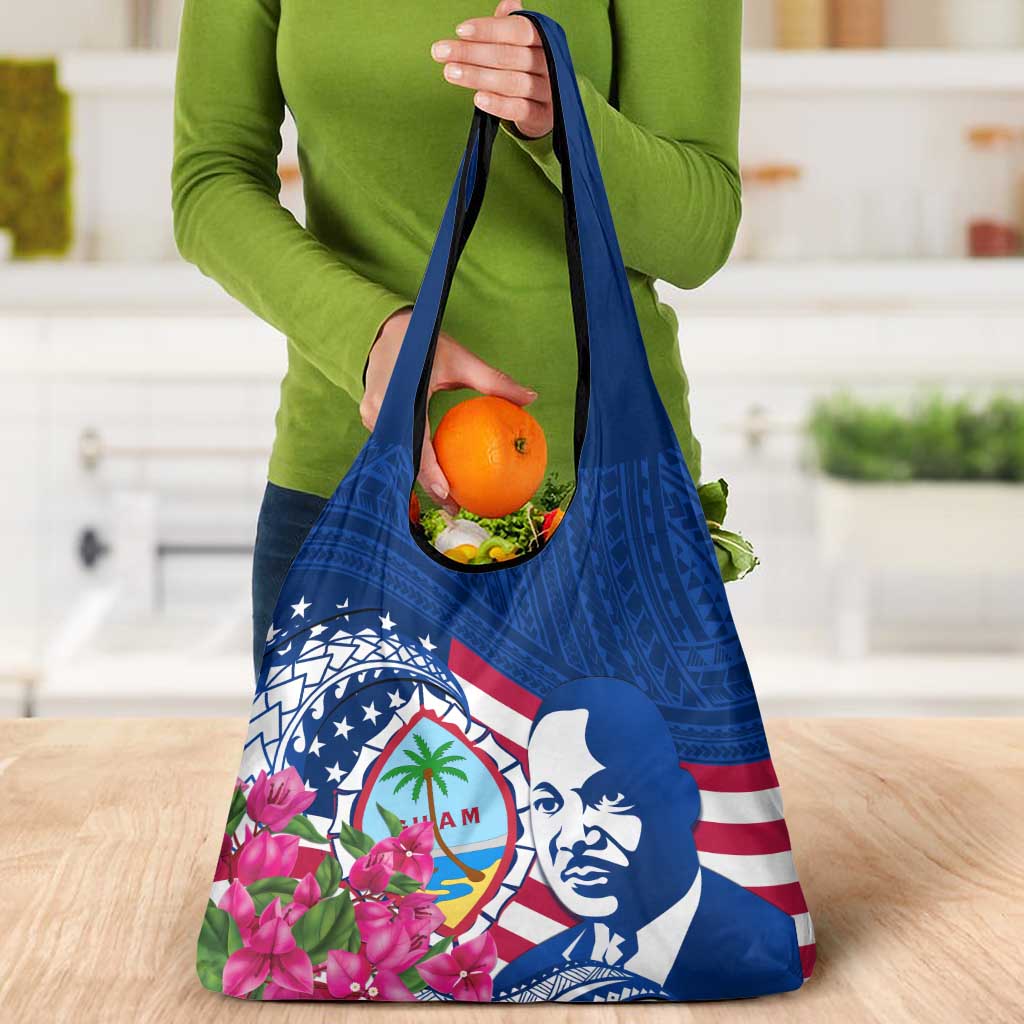 Guam Martin Luther King Jr Day Grocery Bag I Have A Dream Guahan Seal With Bougainvillea