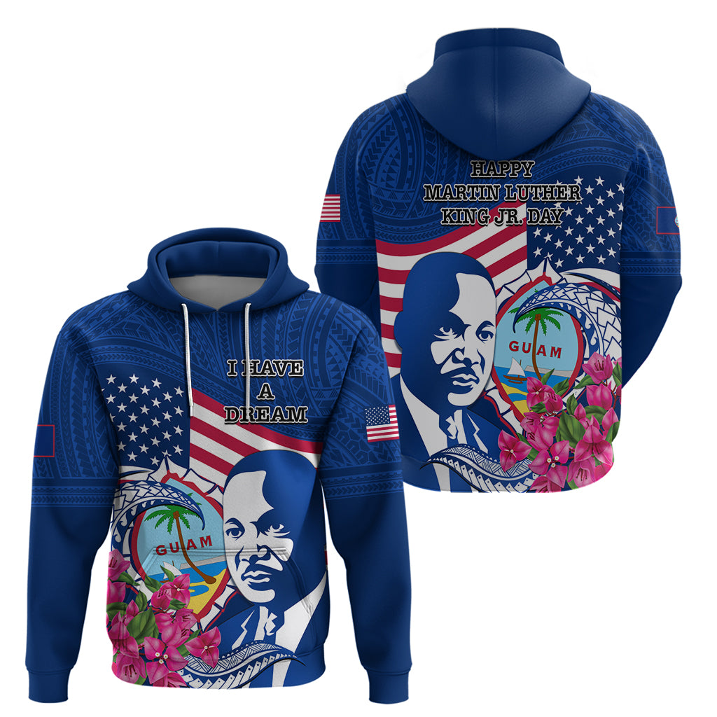 Guam Martin Luther King Jr Day Hoodie I Have A Dream Guahan Seal With Bougainvillea LT14 - Polynesian Pride
