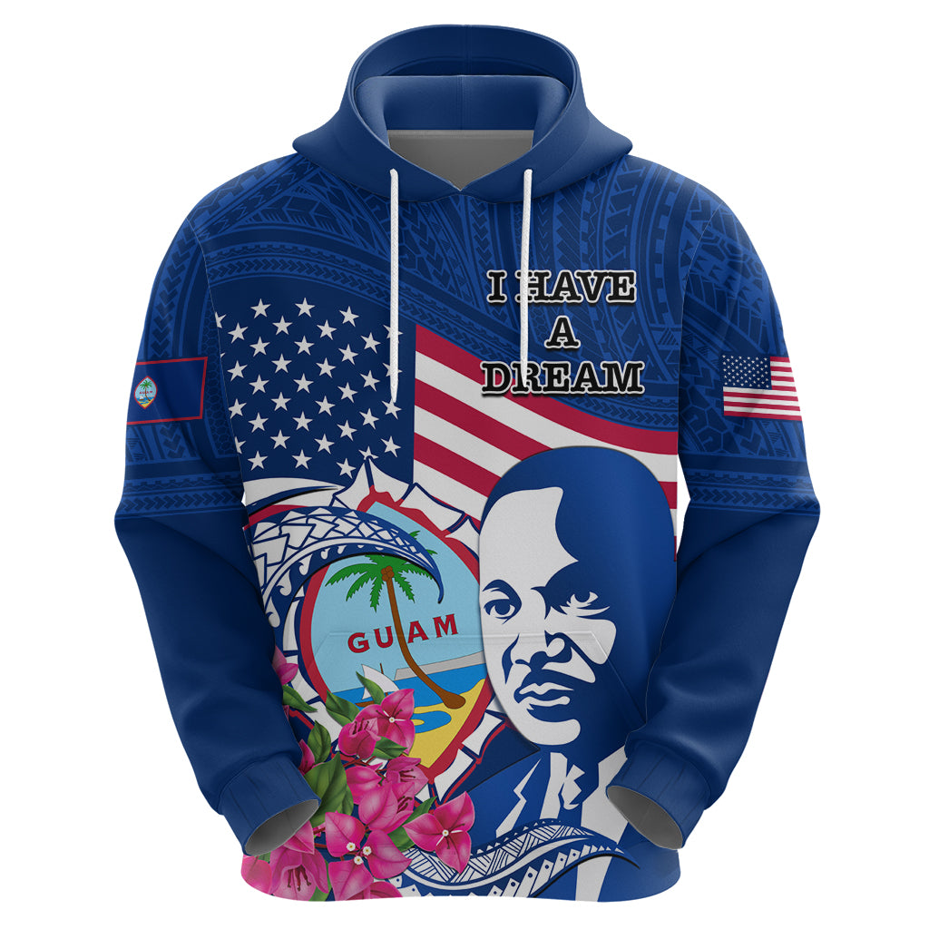 Guam Martin Luther King Jr Day Hoodie I Have A Dream Guahan Seal With Bougainvillea LT14 - Polynesian Pride