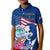 Guam Martin Luther King Jr Day Kid Polo Shirt I Have A Dream Guahan Seal With Bougainvillea LT14 Kid Blue - Polynesian Pride