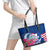 Guam Martin Luther King Jr Day Leather Tote Bag I Have A Dream Guahan Seal With Bougainvillea LT14 - Polynesian Pride