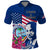 Guam Martin Luther King Jr Day Polo Shirt I Have A Dream Guahan Seal With Bougainvillea LT14 Blue - Polynesian Pride