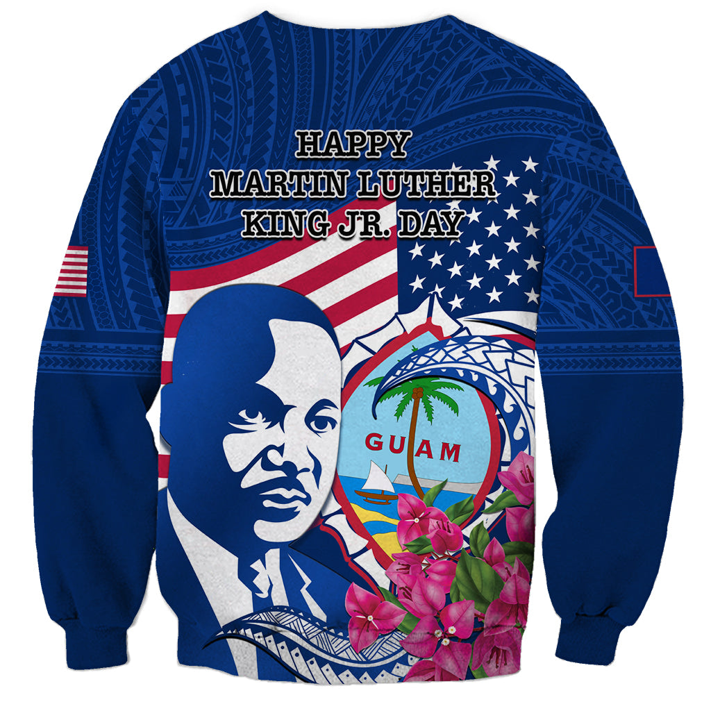 Guam Martin Luther King Jr Day Sweatshirt I Have A Dream Guahan Seal With Bougainvillea LT14 - Polynesian Pride