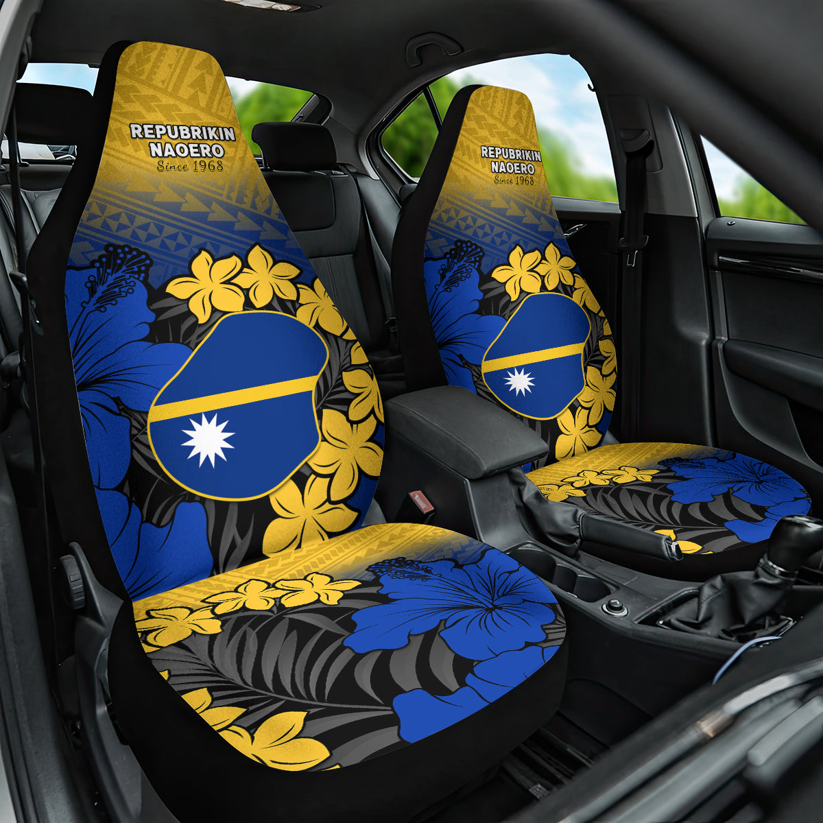 Nauru Independence Day Car Seat Cover Repubrikin Naoero Polynesian Pattern LT14 One Size Blue - Polynesian Pride