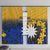 Nauru Independence Day Window Curtain Repubrikin Naoero Polynesian Pattern LT14 With Hooks Blue - Polynesian Pride