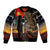 New Zealand ANZAC Day Bomber Jacket Lest We Forget Silver Fern With Camouflage LT14 Unisex Black - Polynesian Pride