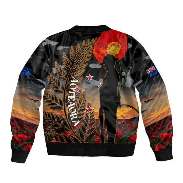 Anzac Day Bomber Jacket - Poppy Fern Bomber Jacket