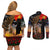 New Zealand ANZAC Day Couples Matching Off Shoulder Short Dress and Long Sleeve Button Shirt Lest We Forget Silver Fern With Camouflage LT14 - Polynesian Pride