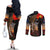 New Zealand ANZAC Day Couples Matching Off The Shoulder Long Sleeve Dress and Long Sleeve Button Shirt Lest We Forget Silver Fern With Camouflage LT14 - Polynesian Pride