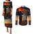 New Zealand ANZAC Day Couples Matching Puletasi Dress and Long Sleeve Button Shirt Lest We Forget Silver Fern With Camouflage LT14 Black - Polynesian Pride
