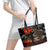 New Zealand ANZAC Day Leather Tote Bag Lest We Forget Silver Fern With Camouflage LT14 - Polynesian Pride