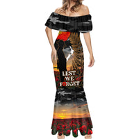New Zealand ANZAC Day Mermaid Dress Lest We Forget Silver Fern With Camouflage LT14 - Polynesian Pride