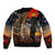 New Zealand ANZAC Day Sleeve Zip Bomber Jacket Lest We Forget Silver Fern With Camouflage LT14 - Polynesian Pride