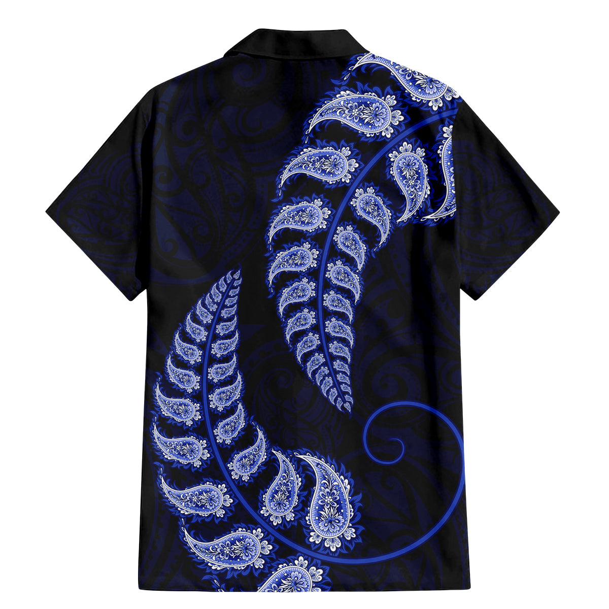 Blue New Zealand Paisley Silver Fern Family Matching Mermaid Dress and Hawaiian Shirt Aotearoa Maori LT14 - Polynesian Pride