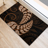 Brown New Zealand Paisley Silver Fern Rubber Doormat Aotearoa Maori LT14 - Polynesian Pride