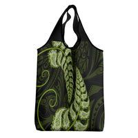Green New Zealand Paisley Silver Fern Grocery Bag Aotearoa Maori