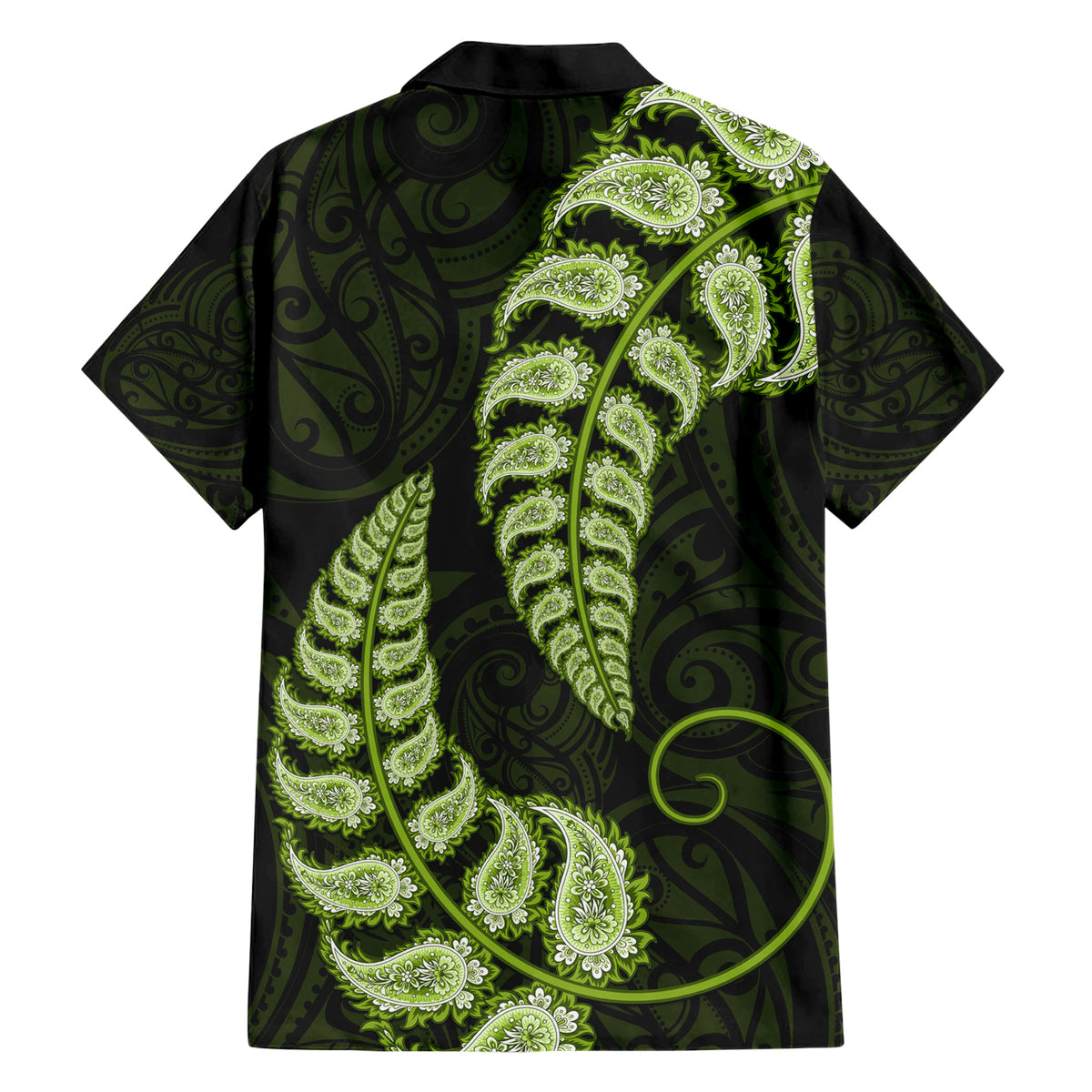 Green New Zealand Paisley Silver Fern Hawaiian Shirt Aotearoa Maori LT14 - Polynesian Pride