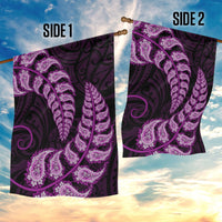 Purple New Zealand Paisley Silver Fern Garden Flag Aotearoa Maori LT14 - Polynesian Pride