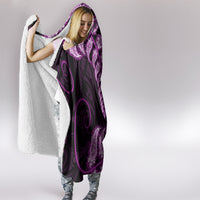 Purple New Zealand Paisley Silver Fern Hooded Blanket Aotearoa Maori LT14 - Polynesian Pride