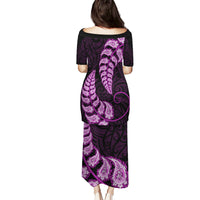 Purple New Zealand Paisley Silver Fern Puletasi Aotearoa Maori LT14 - Polynesian Pride