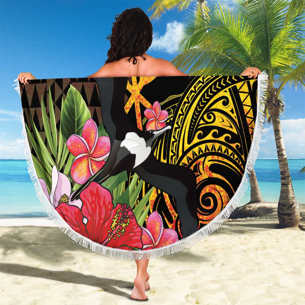 Hawaii Iwa Bird Beach Blanket Great Frigatebird Kanaka Tropical Hippie Style - Polynesian Pride