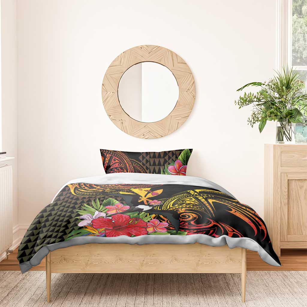 Hawaii Iwa Bird Bedding Set Great Frigatebird Kanaka Tropical Hippie Style - Polynesian Pride