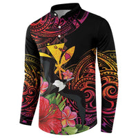 Hawaii Iwa Bird Button Sweatshirt Great Frigatebird Kanaka Tropical Hippie Style - Polynesian Pride