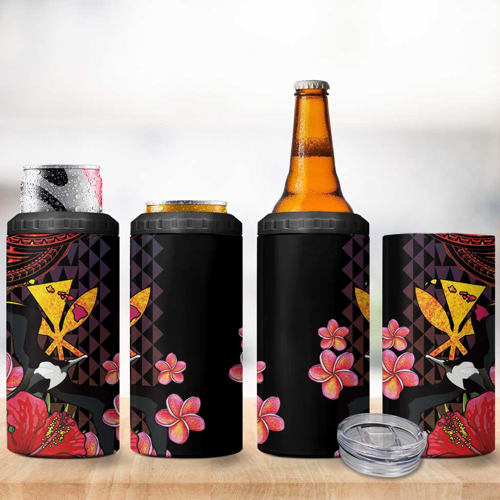 Hawaii Iwa Bird 4 in 1 Can Cooler Tumbler Great Frigatebird Kanaka Tropical Hippie Style - Polynesian Pride