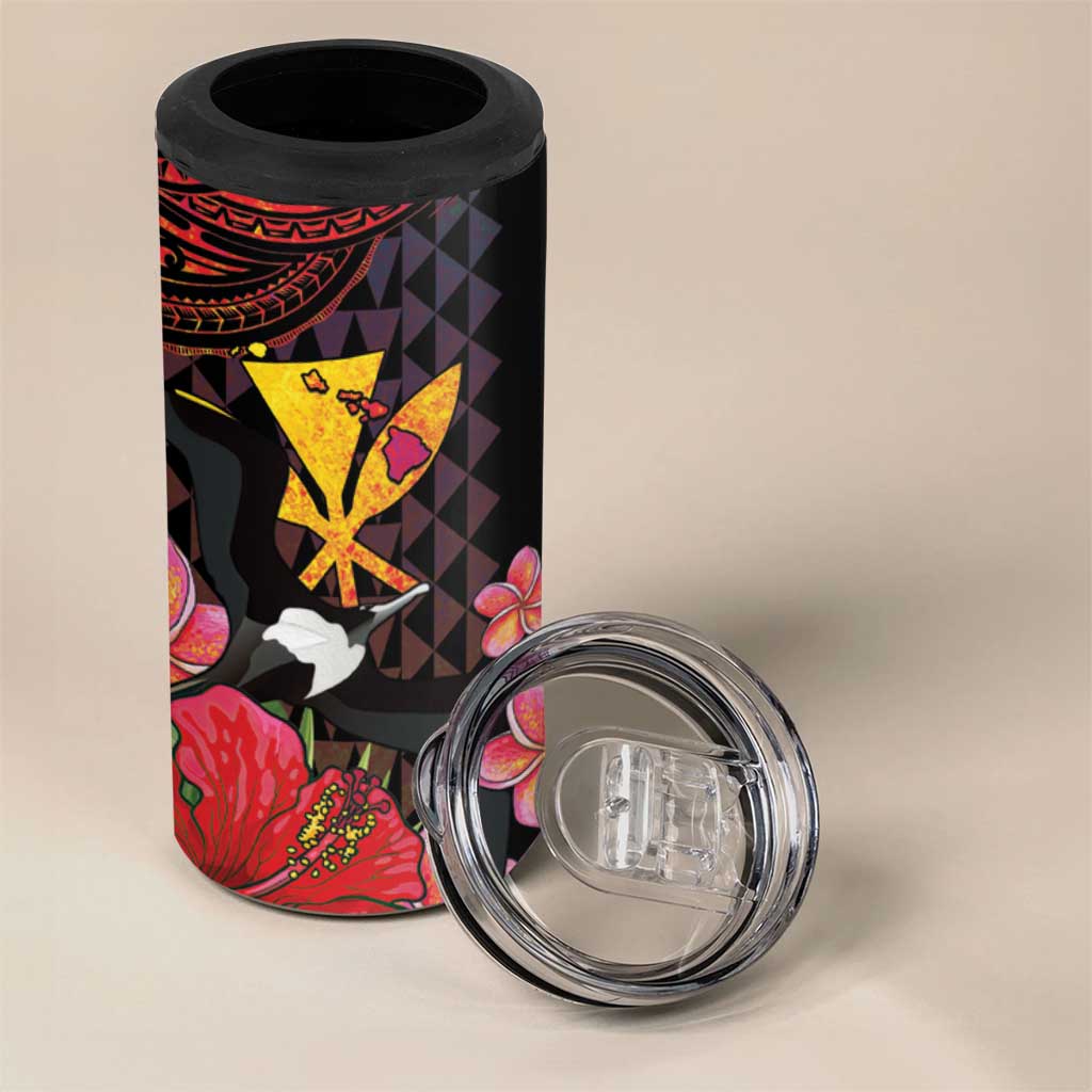 Hawaii Iwa Bird 4 in 1 Can Cooler Tumbler Great Frigatebird Kanaka Tropical Hippie Style - Polynesian Pride