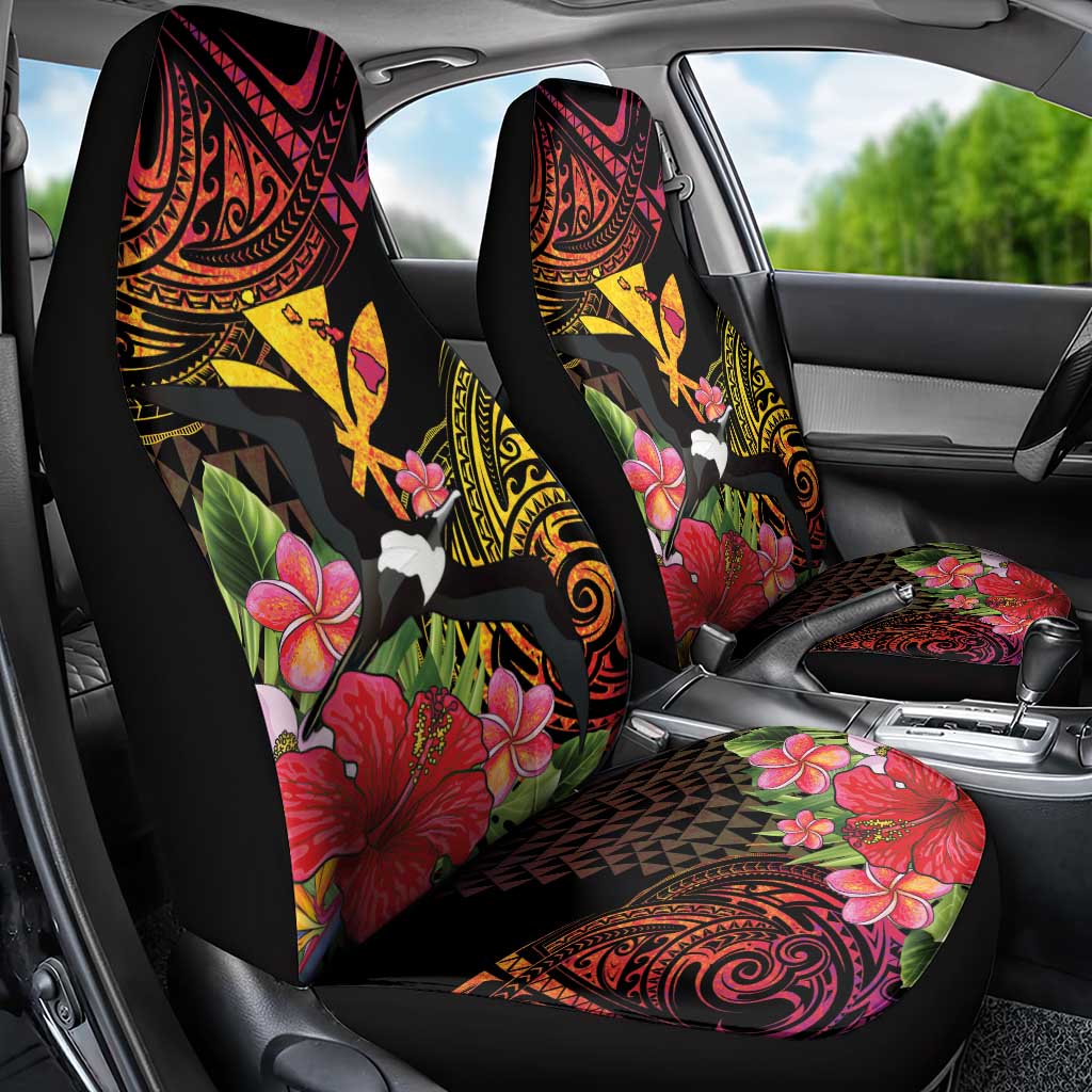 Hawaii Iwa Bird Car Seat Cover Great Frigatebird Kanaka Tropical Hippie Style - Polynesian Pride