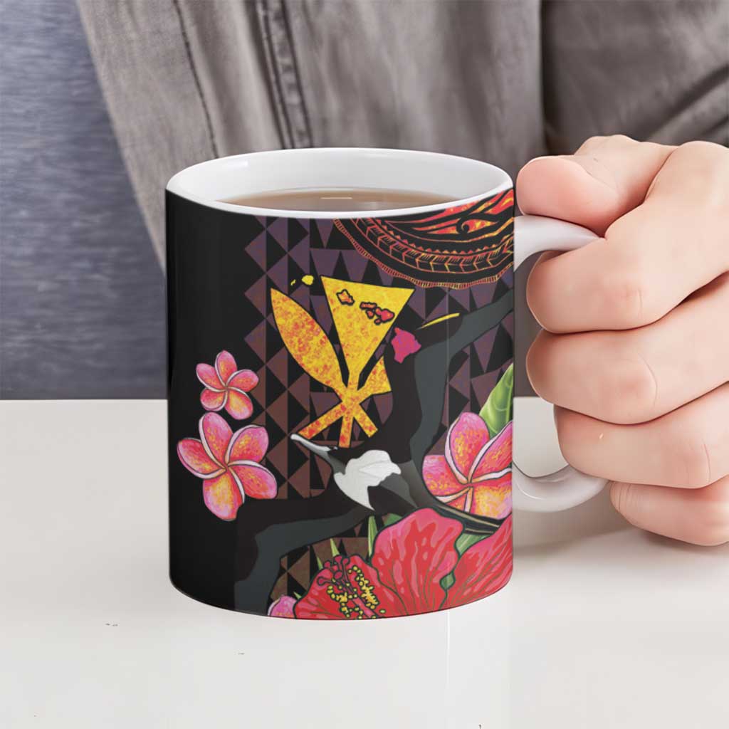 Hawaii Iwa Bird Ceramic Mug Great Frigatebird Kanaka Tropical Hippie Style - Polynesian Pride