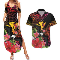 Hawaii Iwa Bird Couples Matching Summer Maxi Dress and Hawaiian Shirt Great Frigatebird Kanaka Tropical Hippie Style - Polynesian Pride