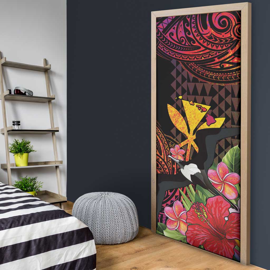 Hawaii Iwa Bird Door Cover Great Frigatebird Kanaka Tropical Hippie Style - Polynesian Pride