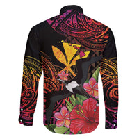 Hawaii Iwa Bird Family Matching Off The Shoulder Long Sleeve Dress and Hawaiian Shirt Great Frigatebird Kanaka Tropical Hippie Style - Polynesian Pride