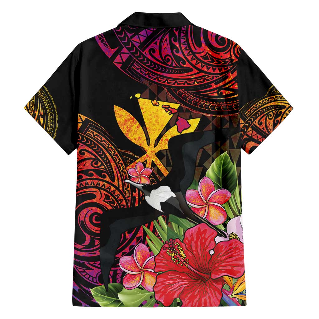 Hawaii Iwa Bird Family Matching Summer Maxi Dress and Hawaiian Shirt Great Frigatebird Kanaka Tropical Hippie Style - Polynesian Pride