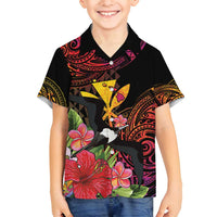 Hawaii Iwa Bird Family Matching Summer Maxi Dress and Hawaiian Shirt Great Frigatebird Kanaka Tropical Hippie Style - Polynesian Pride