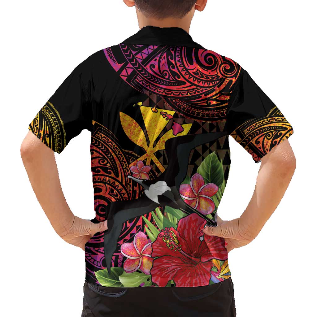 Hawaii Iwa Bird Hawaiian Shirt Great Frigatebird Kanaka Tropical Hippie Style - Polynesian Pride