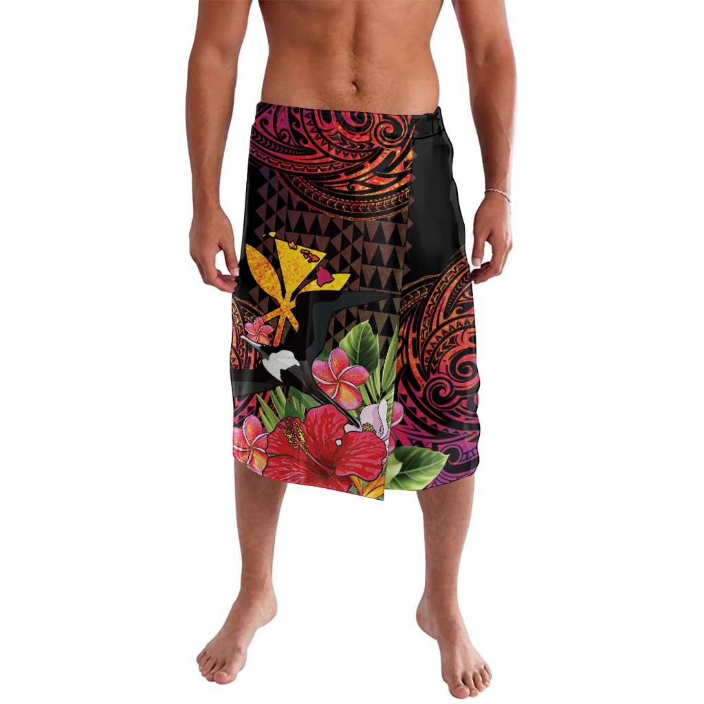 Hawaii Iwa Bird Lavalava Great Frigatebird Kanaka Tropical Hippie Style LT14 Black - Polynesian Pride