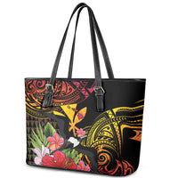 Hawaii Iwa Bird Leather Tote Bag Great Frigatebird Kanaka Tropical Hippie Style - Polynesian Pride