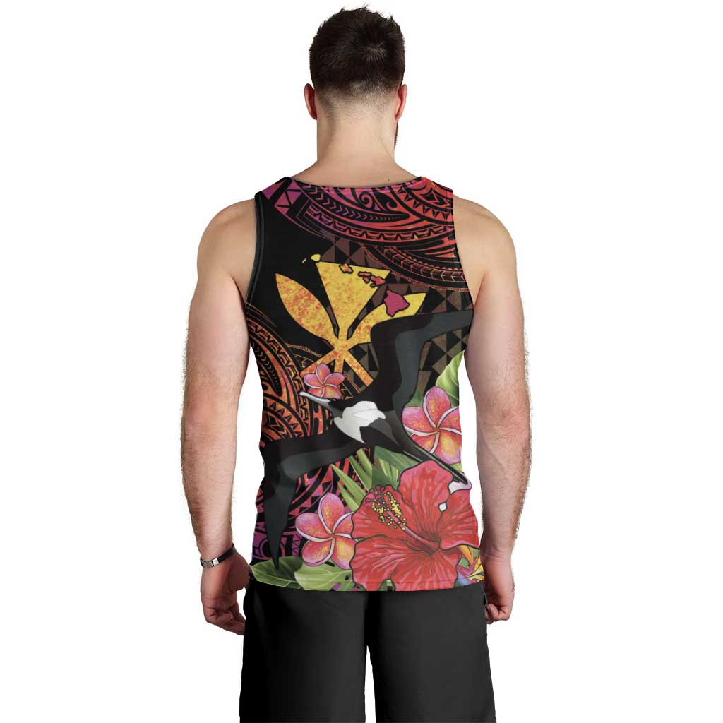 Hawaii Iwa Bird Men Tank Top Great Frigatebird Kanaka Tropical Hippie Style - Polynesian Pride